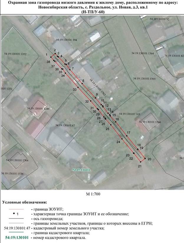 Распоряжение Правительства Новосибирской области от 28.09.2021 N 476-рп "Об установлении зоны с особыми условиями использования территории "Охранная зона "Газопровод низкого давления к жилому дому, расположенному по адресу: Новосибирская область, Новосибирский район, Раздольненский сельсовет, с. Раздольное, ул. Новая, д. 3, кв. 1 (Н-ТП/У-60)" протяженностью 96 метров"