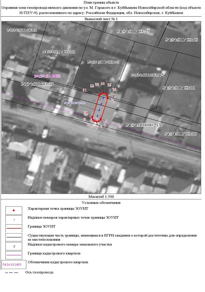 Распоряжение Правительства Новосибирской области от 04.04.2022 N 144-рп "Об установлении зоны с особыми условиями использования территории "Охранная зона "Газопровод низкого давления по ул. М. Горького в г. Куйбышеве Новосибирской области (код объекта Н-ТП/У-9)" протяженностью 14 метров"