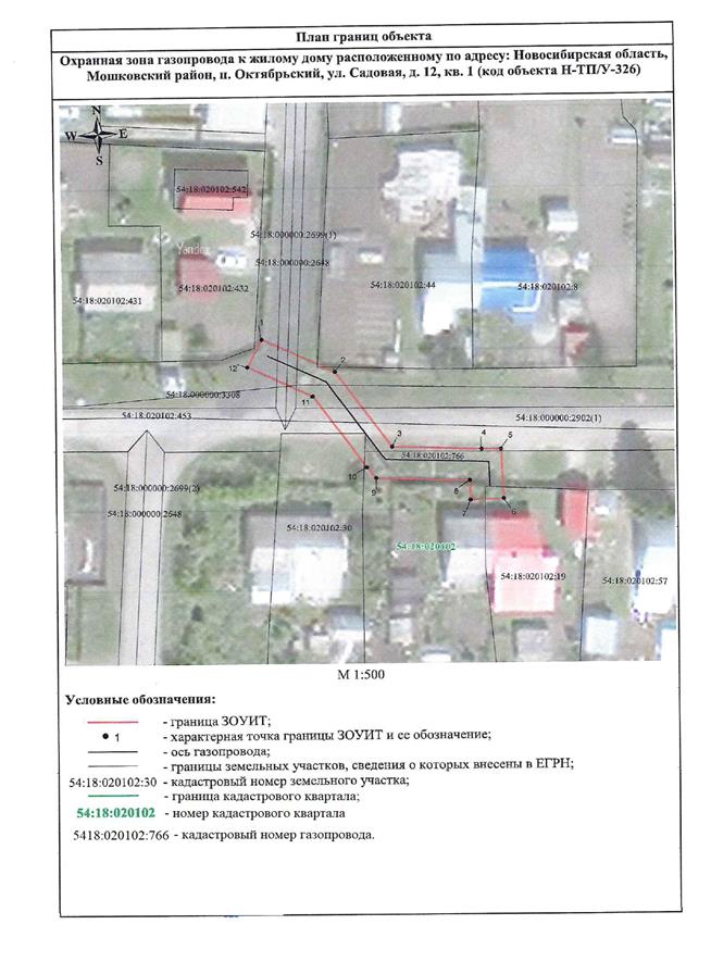 Распоряжение Правительства Новосибирской области от 19.04.2022 N 168-рп "Об установлении зоны с особыми условиями использования территории "Охранная зона "Газопровод к жилому дому, расположенному по адресу: Новосибирская область, Мошковский район, п. Октябрьский, ул. Садовая, д. 12, кв. 1 (код объекта Н-ТП/У-326)" протяженностью 50 метров"
