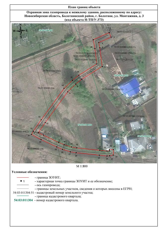 Распоряжение Правительства Новосибирской области от 19.04.2022 N 171-рп "Об установлении зоны с особыми условиями использования территории "Охранная зона "Газопровод к нежилому зданию, расположенному по адресу: Новосибирская область, Болотнинский район, г. Болотное, ул. Монтажная, д. 3 (код объекта Н-ТП/У-373)" протяженностью 235 метров"