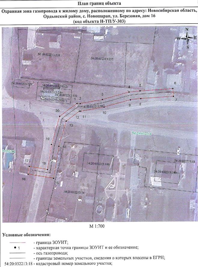 Распоряжение Правительства Новосибирской области от 26.04.2022 N 190-рп "Об установлении зоны с особыми условиями использования территории "Охранная зона "Газопровод к жилому дому, расположенному по адресу: Новосибирская область, Ордынский район, с. Новошарап, ул. Березовая, дом 16 (код объекта Н-ТП/У-303)" протяженностью 126 метров"