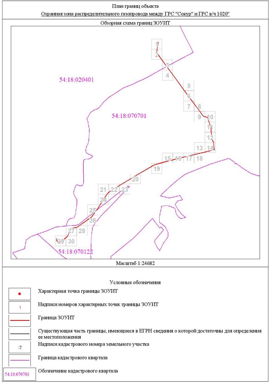 Распоряжение Правительства Новосибирской области от 05.07.2022 N 382-рп "Об установлении зоны с особыми условиями использования территории "Охранная зона "Распределительный газопровод между ГРС "Сокур" и ГРС в/ч 1020" протяженностью 5374 метра"