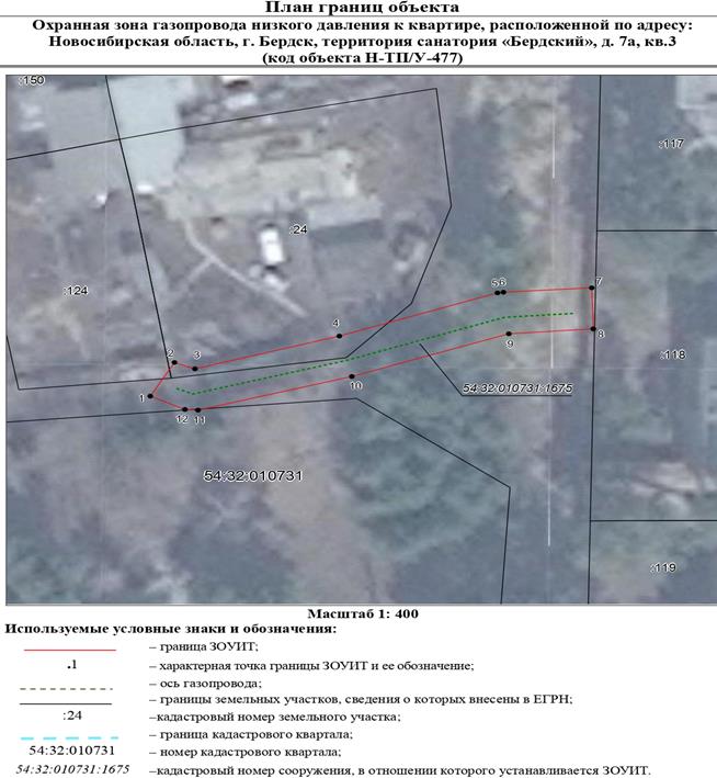 Распоряжение Правительства Новосибирской области от 11.10.2022 N 711-рп "Об установлении зоны с особыми условиями использования территории "Охранная зона "Газопровод низкого давления к квартире, расположенной по адресу: Новосибирская область, г. Бердск, территория санатория "Бердский", д. 7а, кв. 3 (код объекта Н-ТП/У-477)" протяженностью 48 метров"