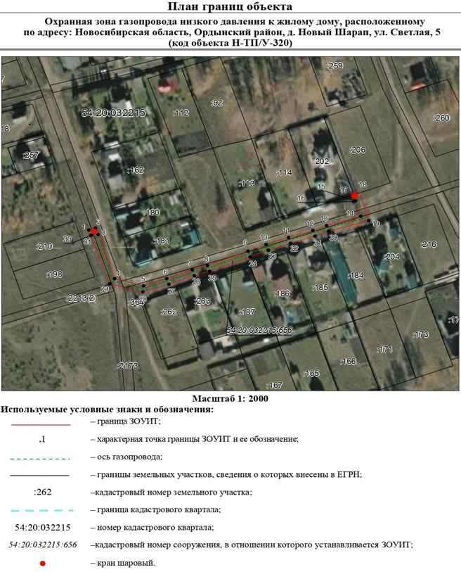 Распоряжение Правительства Новосибирской области от 29.11.2022 N 931-рп "Об установлении зоны с особыми условиями использования территории "Охранная зона "Газопровод низкого давления к жилому дому, расположенному по адресу: Новосибирская область, Ордынский район, д. Новый Шарап, ул. Светлая, 5 (код объекта Н-ТП/У-320)" протяженностью 285 метров"