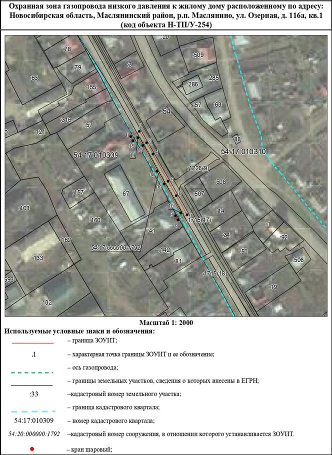 Распоряжение Правительства Новосибирской области от 06.12.2022 N 973-рп "Об установлении зоны с особыми условиями использования территории "Охранная зона "Газопровод низкого давления к жилому дому, расположенному по адресу: Новосибирская область, Маслянинский район, р.п. Маслянино, ул. Озерная, д. 116а, кв. 1 (код объекта Н-ТП/У-254)" протяженностью 119 метров"