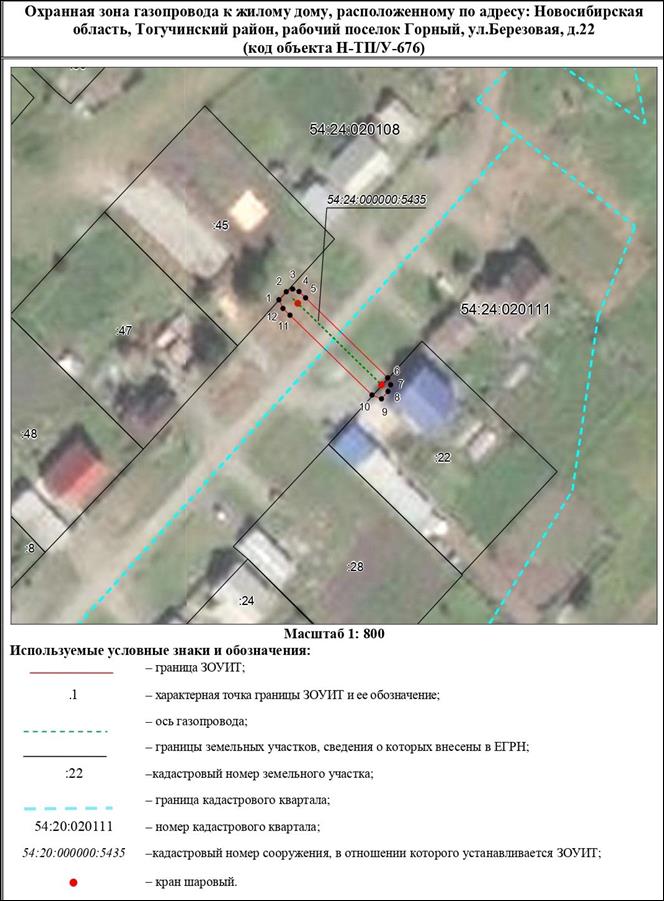 Распоряжение Правительства Новосибирской области от 17.01.2023 N 18-рп "Об установлении зоны с особыми условиями использования территории "Охранная зона "Газопровод к жилому дому, расположенному по адресу: Новосибирская область, Тогучинский район, рабочий поселок Горный, ул. Березовая, д. 22 (код объекта Н-ТП/У-676)" протяженностью 37 метров"