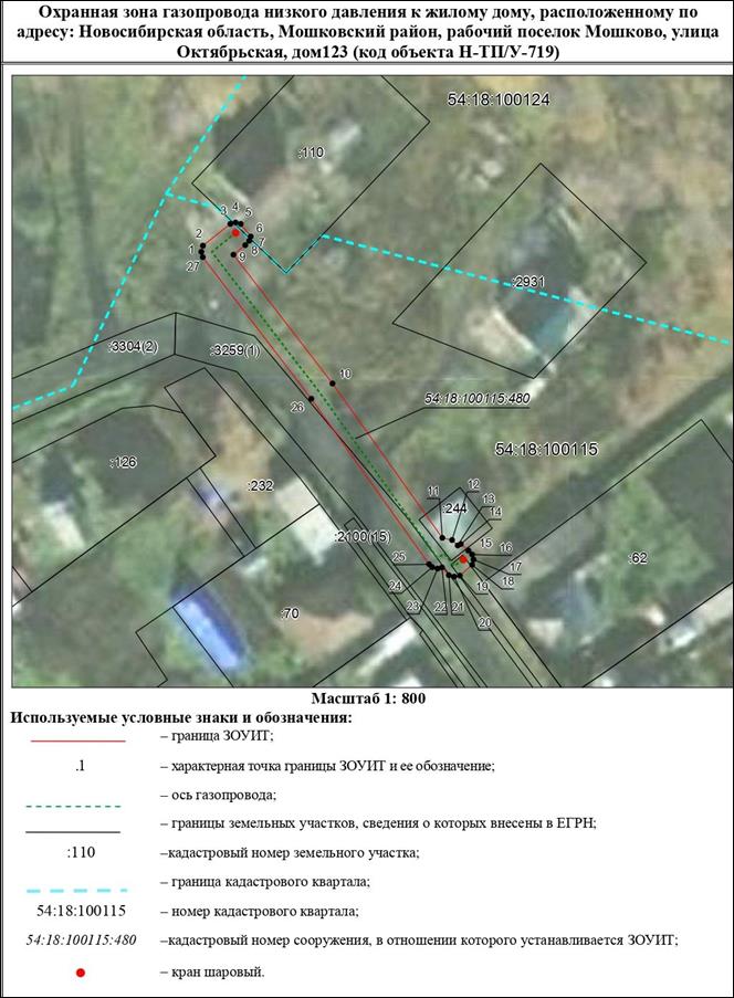 Распоряжение Правительства Новосибирской области от 31.01.2023 N 46-рп "Об установлении зоны с особыми условиями использования территории "Охранная зона "Газопровод низкого давления к жилому дому, расположенному по адресу: Новосибирская область, Мошковский район, рабочий поселок Мошково, улица Октябрьская, дом 123 (код объекта Н-ТП/У-719)" протяженностью 98 метров"