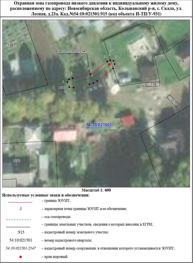 Распоряжение Правительства Новосибирской области от 21.03.2023 N 201-рп "Об установлении зоны с особыми условиями использования территории "Охранная зона "Газопровод низкого давления к индивидуальному жилому дому, расположенному по адресу: Новосибирская область, Колыванский р-н, с. Скала, ул. Лесная, д. 23 а. Кад. N 54:10:021501:915 (код объекта Н-ТП/У-931)" протяженностью 28 метров"